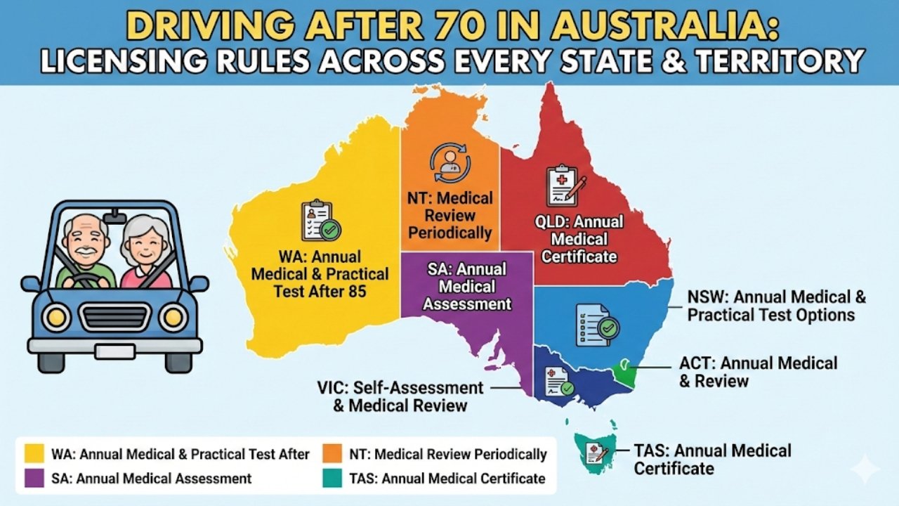 Driving After 70 in Australia: Licensing Rules Across Every State & Territory
